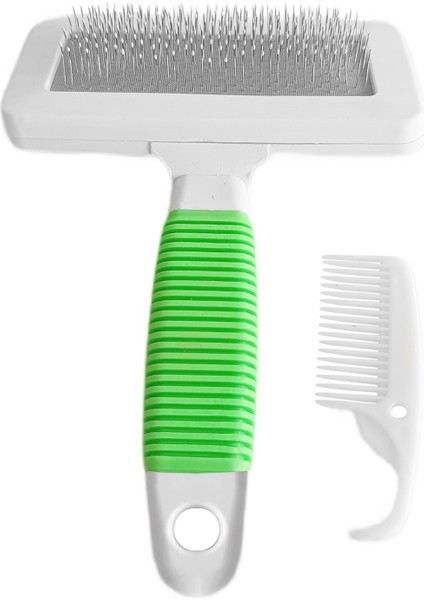 Temizleme Aparatlı Kedi Köpek Tarağı 7 Cm-14 cm Small Yeşil