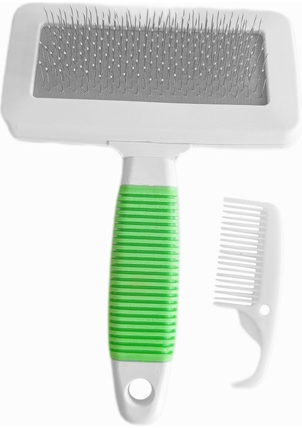 Temizleme Aparatlı Kedi Köpek Tarağı 7 Cm-14 cm Small Yeşil
