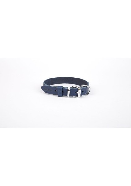 Deri El Yapımı Köpek Boyun Tasması 2X30-35 cm mavi