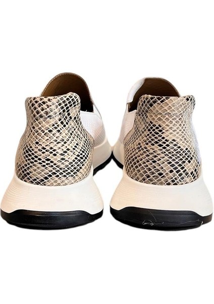 Beyaz Deri Yanları Lastikli Comfort Taban Sneaker fırsatları