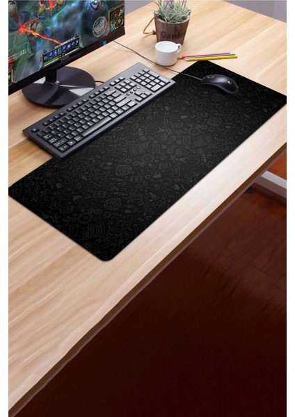 Beyin Fırtınası Ikonlar Gamer Oyuncu Dikişsiz Sıvı Geçirmez Klavye Mouse Pad 32X70CM modelleri