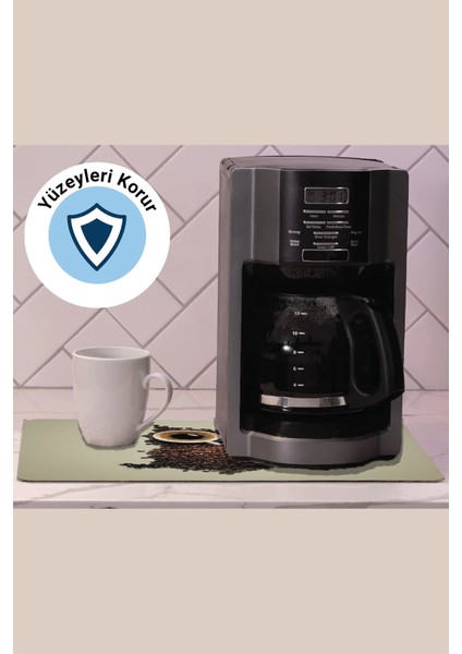 Kahve Makinesi Matı Sıvı Geçirmez Kaymaz Yıkanır Çaycı Çay Espresso Makinesi Pad 35X45CM 27241226