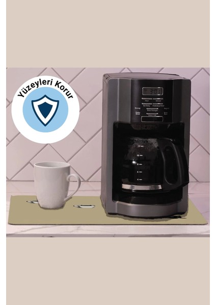 Kahve Makinesi Matı Sıvı Geçirmez Kaymaz Yıkanır Çaycı Çay Espresso Makinesi Pad 35X45CM 27241228