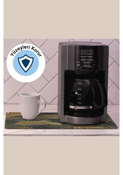 Kahve Makinesi Matı Sıvı Geçirmez Kaymaz Yıkanır Çaycı Çay Espresso Makinesi Pad 35X45CM 27250201