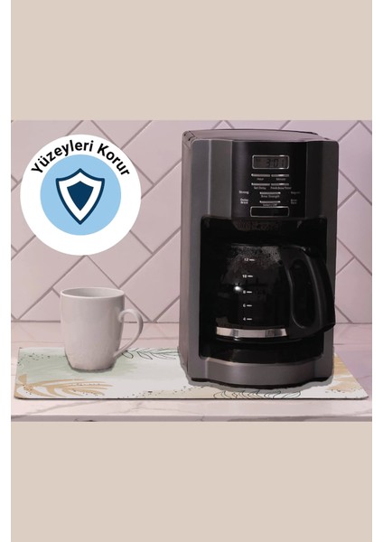 Kahve Makinesi Matı Sıvı Geçirmez Kaymaz Yıkanır Çaycı Çay Espresso Makinesi Pad 35X45CM 27241231