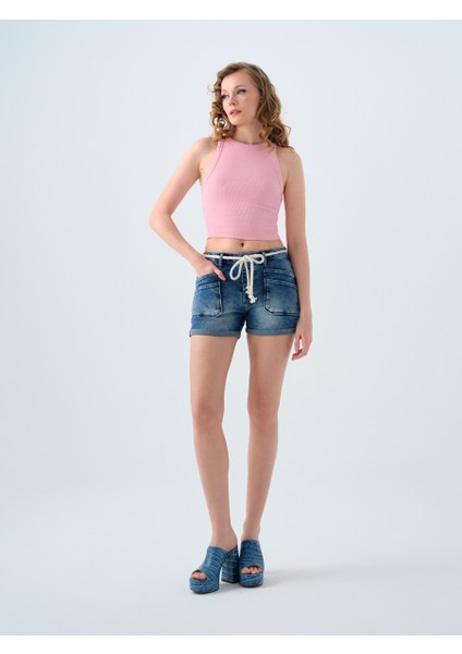 Slim Fit Kadın Şort