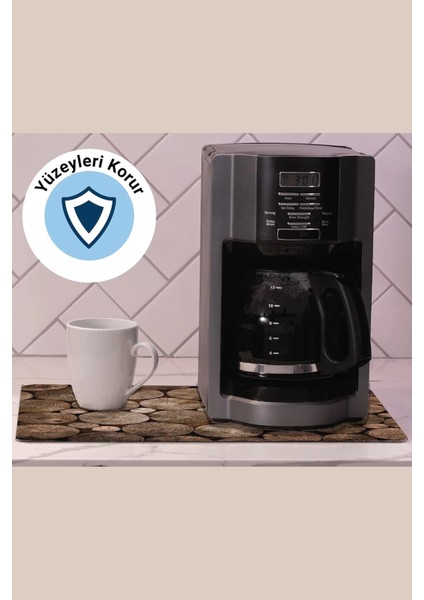 Kahve Makinesi Matı Sıvı Geçirmez Kaymaz Yıkanır Çaycı Çay Espresso Makinesi Pad 35X45CM 27250204