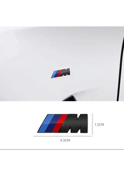 Yan Çamurluk ve Bagaj Abs M Logo Rozet Amblem (4,5 mm - 1,5 mm Gümüş)
