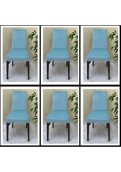 6 Adet Süet Detaylı Angora Kumaş Sandalye Kılıfı Yıkanabilir Likralı Esnek Lastikli, Sandalye Örtü fiyatları