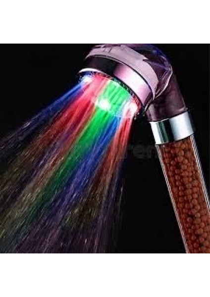 LED Işıklı Banyo Duş Başlığı Su Tasarruflu Duş Fıskiyesi -Pil Veya Elektrik Gerekmez. fiyatları