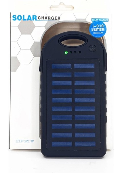 Güneş Enerjili Işıklı Solar Taşınabilir USB Girişli Şarj Cihazı Powerbank 15000 Mah fırsatları