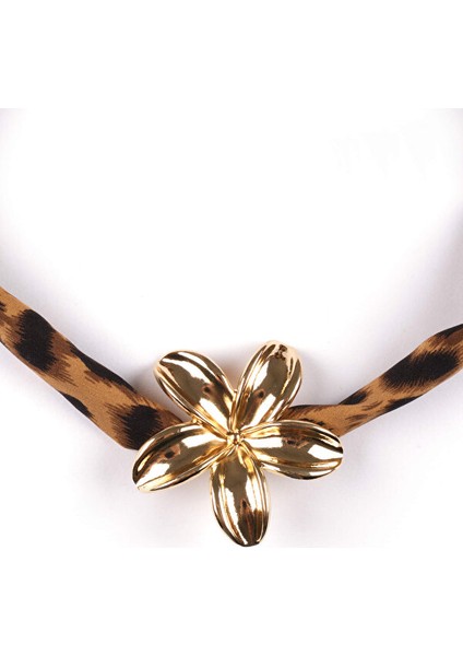 Gold Çiçekli Leopar Kolye S25KLY014 fiyatları