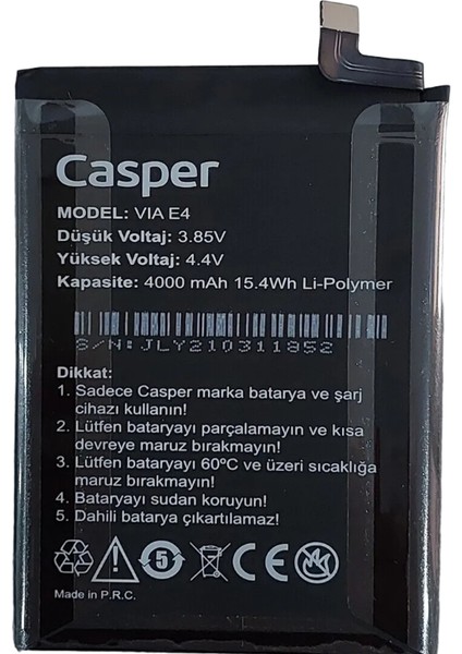 Via E4 Batarya Pil Sıfır Orijinal