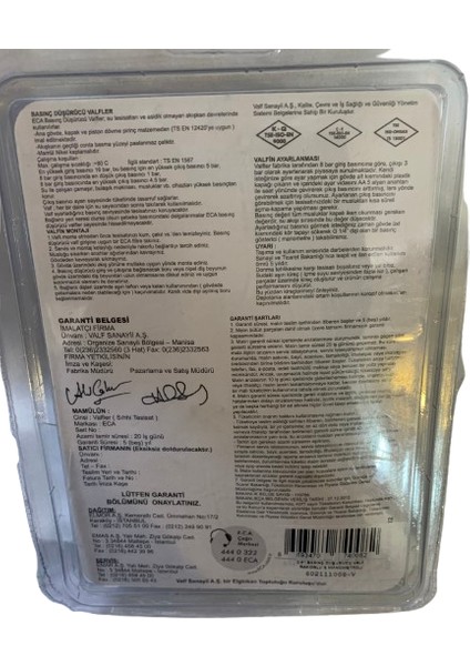 Eca 3/4 Manometreli Basınç Düşürücü Valf Vana Iç Vida x Rakorlu 602111008