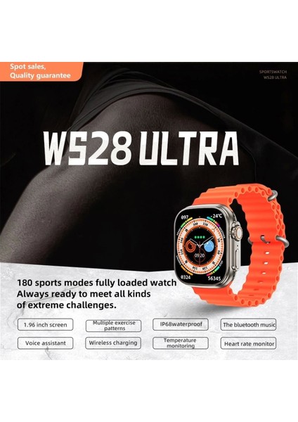 WS28 Ultra 49MM Siri Tansiyon Ateş Nabız Ölçer Akıllı Saat