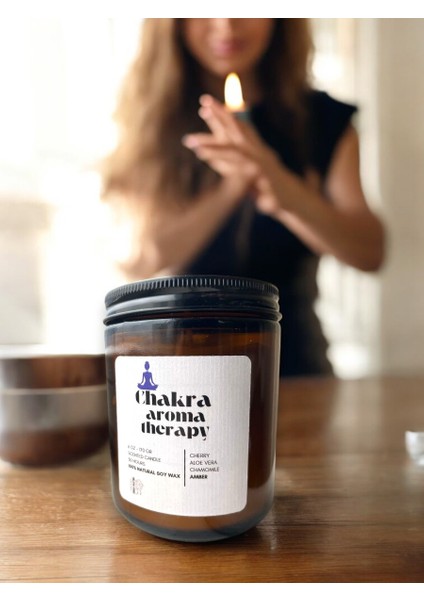 Amber Kokulu Meditasyon Mumu | Kök Çakra Dengeleyici | Yoga ve Nefes Seansları İçin | Doğal Soya Kavanoz Mum 170 gr - 6fl Oz modelleri