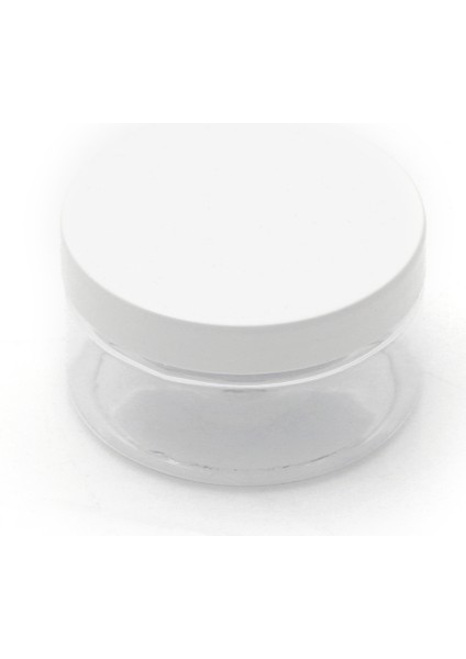 150 ml Şeffaf Akrilik Plastik Krem Kavanozu Beyaz Kapaklı 12 Adet