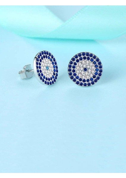 Zarif Model 5 Sıra Nazar Boncuk Kadın Gümüş Kolye Küpe Seti modelleri