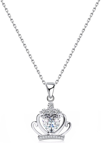 Gümüş Kraliçe Tacı Kadın Kolye