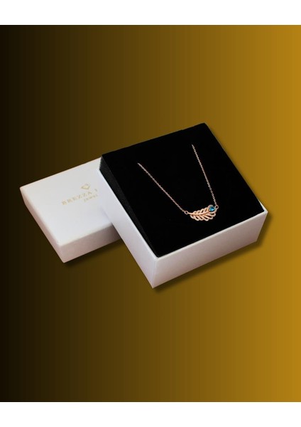 Aquamarin Taşı Lusso Yaprak Model Rose Diamond Kadın Gümüş Kolye modelleri