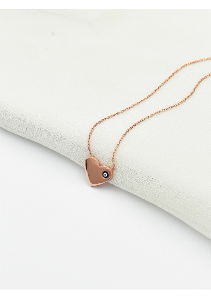 925 Ayar Gümüş Nazar Gözlü Mineli Kalp Kadın Kolye fiyatları