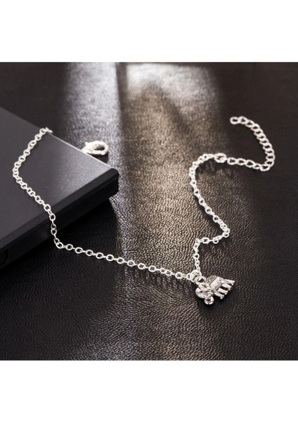 Gümüş Kaplama Fil Figürlü Bayan Ayak Halhal modelleri