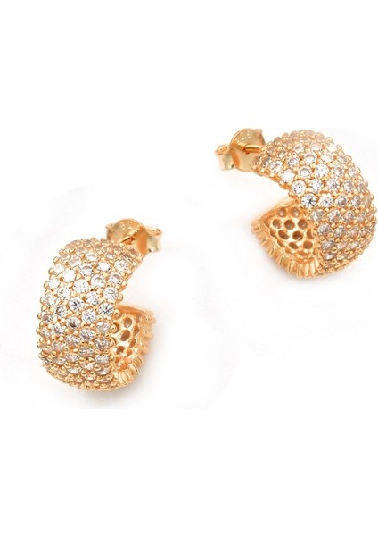 5 Sıra Rose Zirkon Taşlı Tamtur Kadın Gümüş Küpe