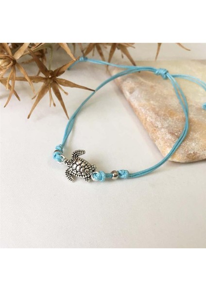 İpli Mavi Kaplumbağa Model Bayan Ayak Halhal fiyatları