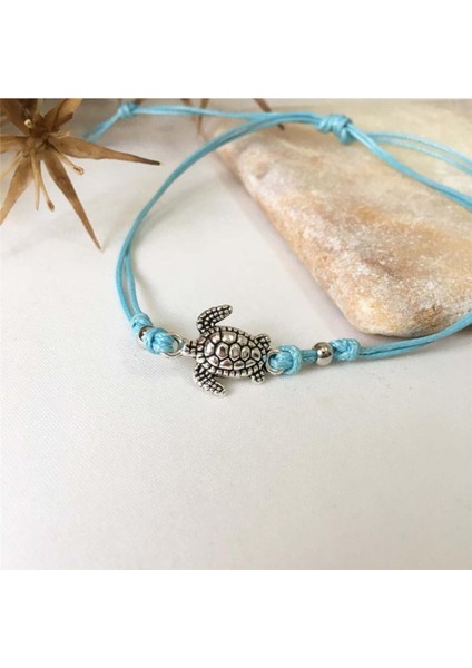 İpli Mavi Kaplumbağa Model Bayan Ayak Halhal modelleri