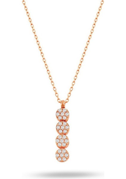 925 Ayar Suyolu Rose Gold Gümüş Kolye