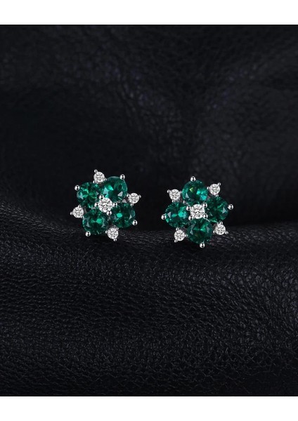 Zümrüt Taşlı Elegant Stylish Night Kadın Gümüş Küpe fırsatları