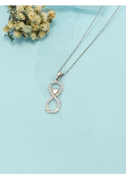925 Ayar Gümüş Sonsuzluk Aşkım Yazılı Kadın Kolye fiyatları