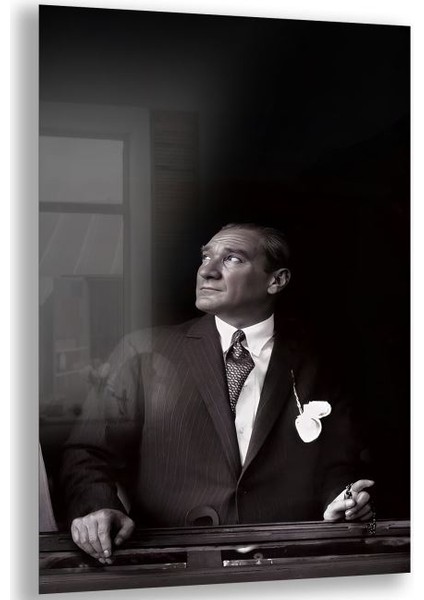 Atatürk Cam Tablo - Yatay Motif 01-017