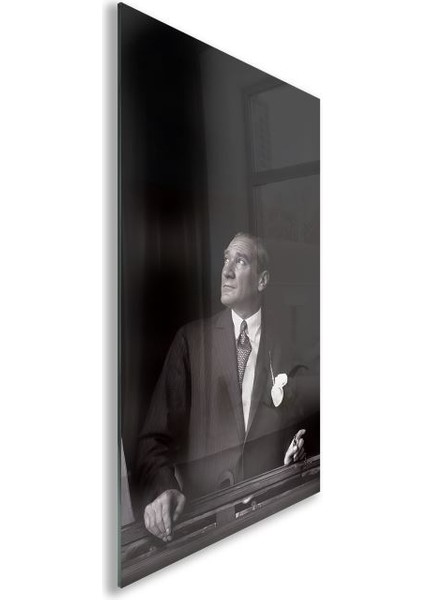 Atatürk Cam Tablo - Yatay Motif 01-017