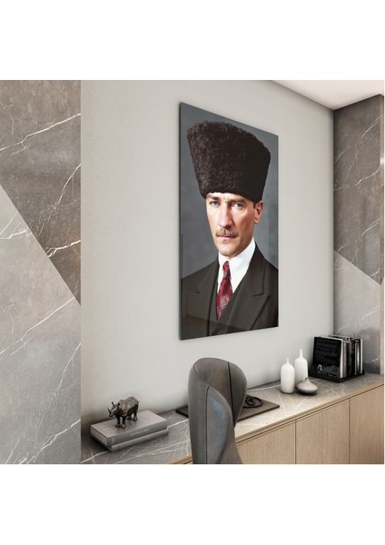 Atatürk Cam Tablo - Yatay Motif 01-059
