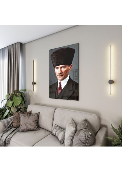 Atatürk Cam Tablo - Yatay Motif 01-059
