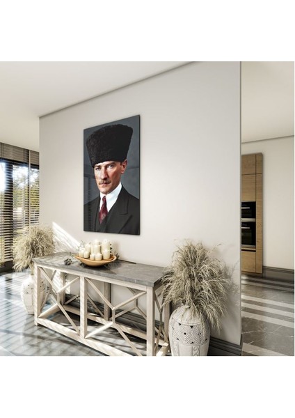 Atatürk Cam Tablo - Yatay Motif 01-059