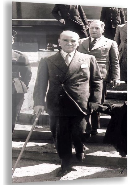 Atatürk Cam Tablo - Yatay Motif 01-071