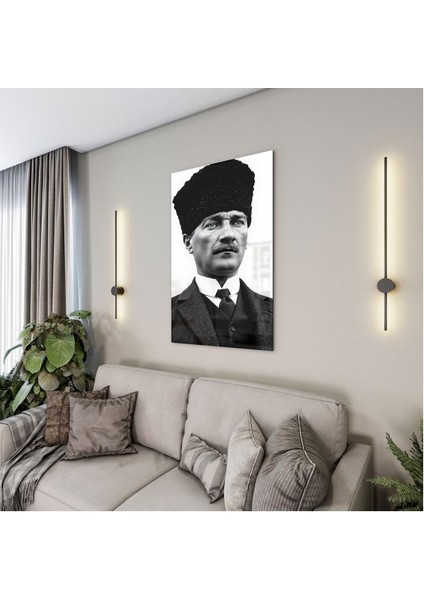 Atatürk Cam Tablo - Yatay Motif 01-045