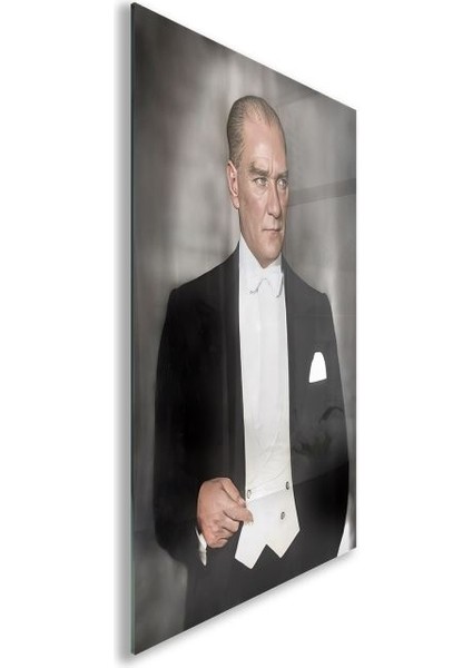 Atatürk Cam Tablo - Yatay Motif 01-027