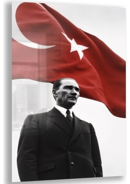 Atatürk Cam Tablo - Yatay Motif 01-057