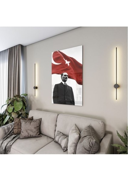 Atatürk Cam Tablo - Yatay Motif 01-057