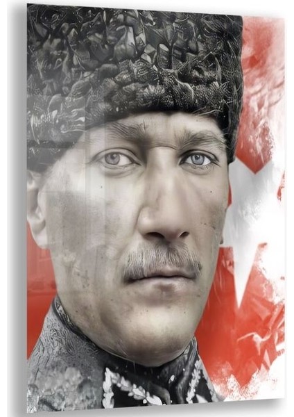 Atatürk Cam Tablo - Yatay Motif 01-068