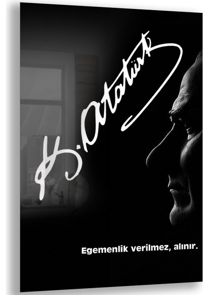 Atatürk Sözleri 1 Cam Tablo - Dikey Motif 02-019