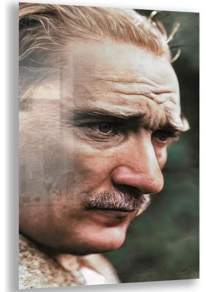 Atatürk Cam Tablo - Yatay Motif 01-011
