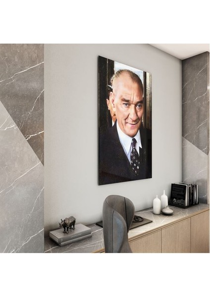 Atatürk Cam Tablo - Yatay Motif 01-077