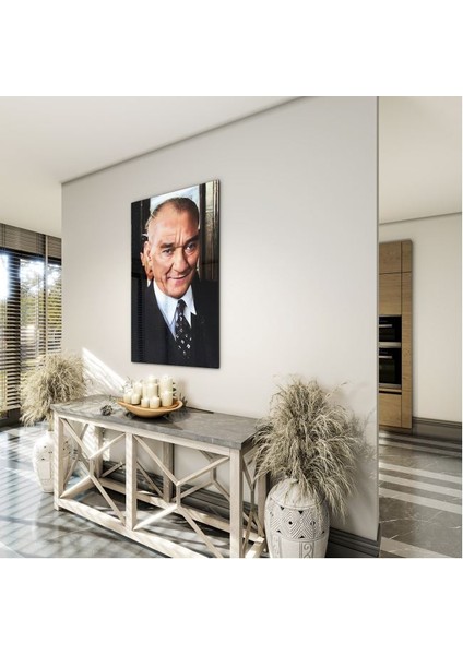 Atatürk Cam Tablo - Yatay Motif 01-077