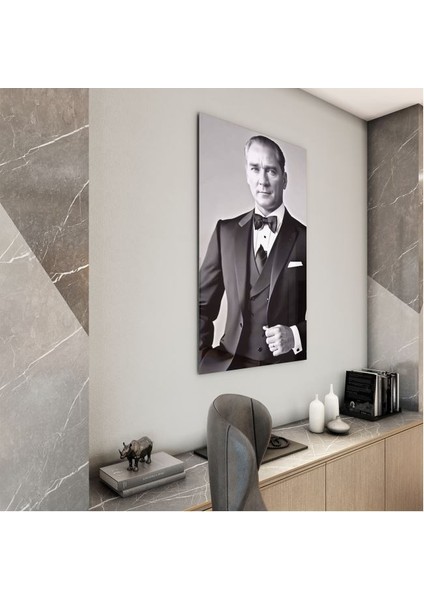 Atatürk Cam Tablo - Yatay Motif 01-091
