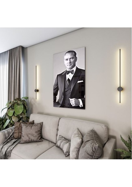Atatürk Cam Tablo - Yatay Motif 01-091