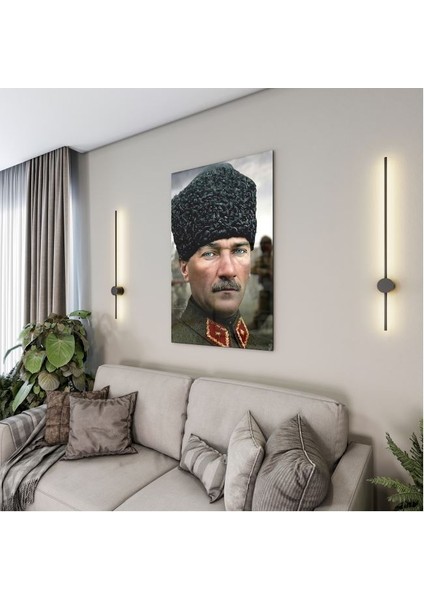 Atatürk Cam Tablo - Yatay Motif 01-062